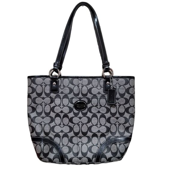Coach Handbags - Coach Logo Canvas Black/Gray Bag